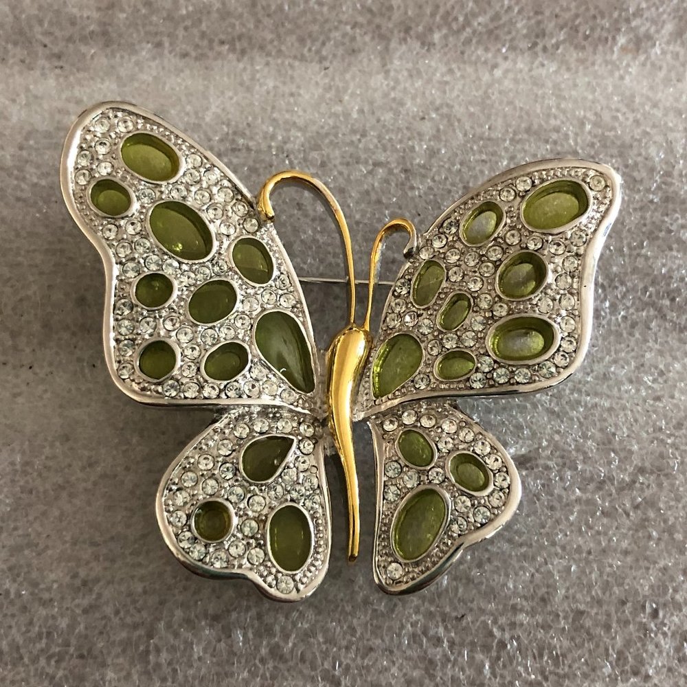 Vintage Signed Nolan Miller Plique a Jour Butterfly Pin